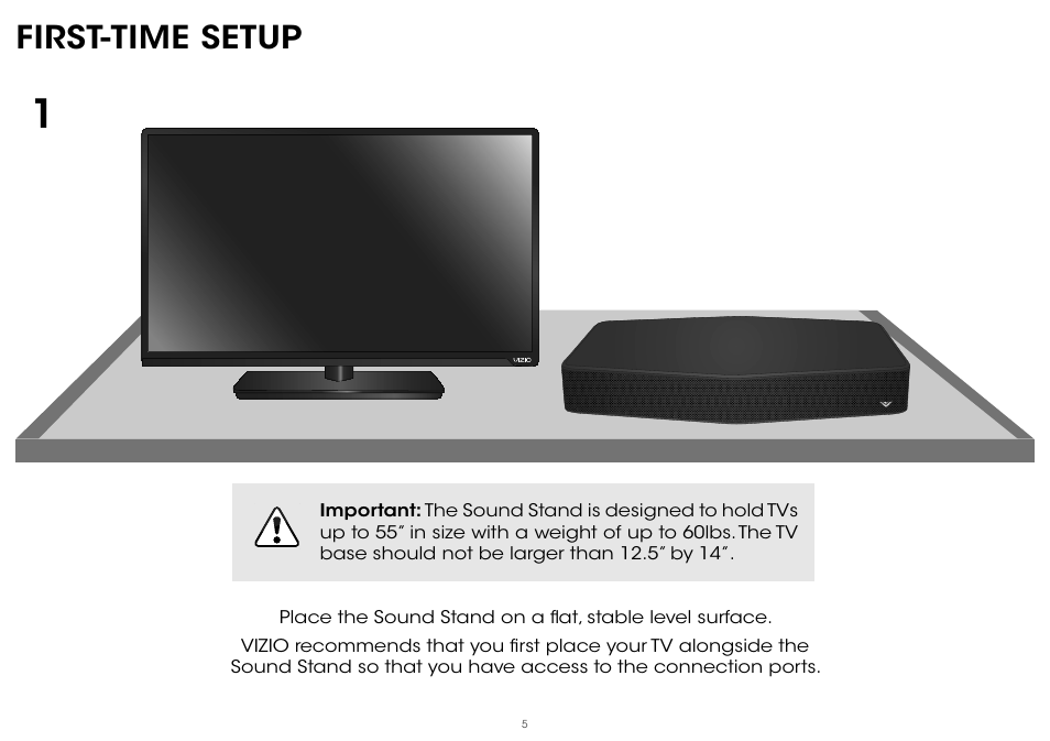 First-time setup | Vizio S2121w-D0 - Quickstart Guide User Manual | Page 7 / 24
