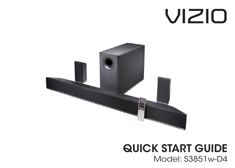 Vizio S3851w-D4 - Quickstart Guide User Manual | 36 pages