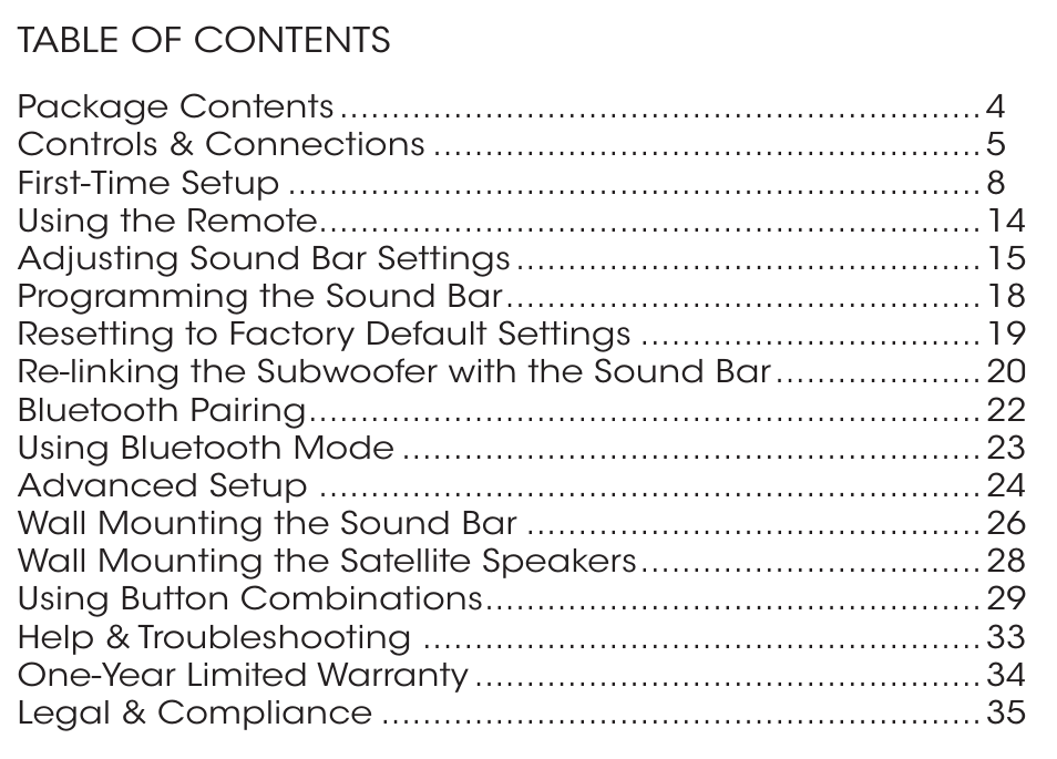 Vizio S3851w-D4 - Quickstart Guide User Manual | Page 3 / 36