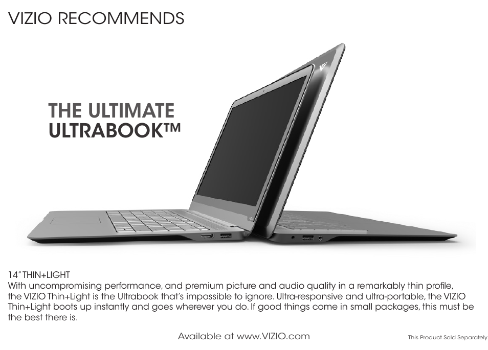 The ultimate ultrabook, Vizio recommends | Vizio S3851w-D4 - Quickstart Guide User Manual | Page 31 / 36
