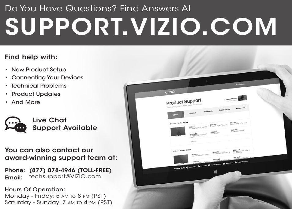 Do you have questions? find answers at | Vizio S3851w-D4 - Quickstart Guide User Manual | Page 32 / 36