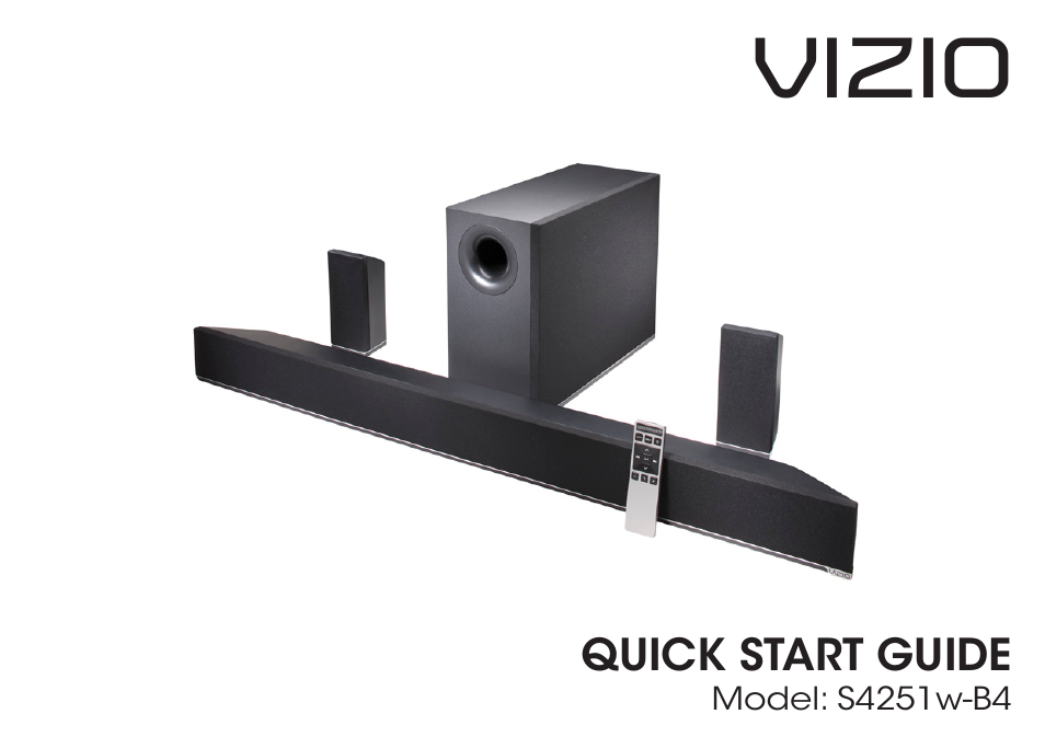 Vizio S4251w-B4 - Quickstart Guide User Manual | 32 pages