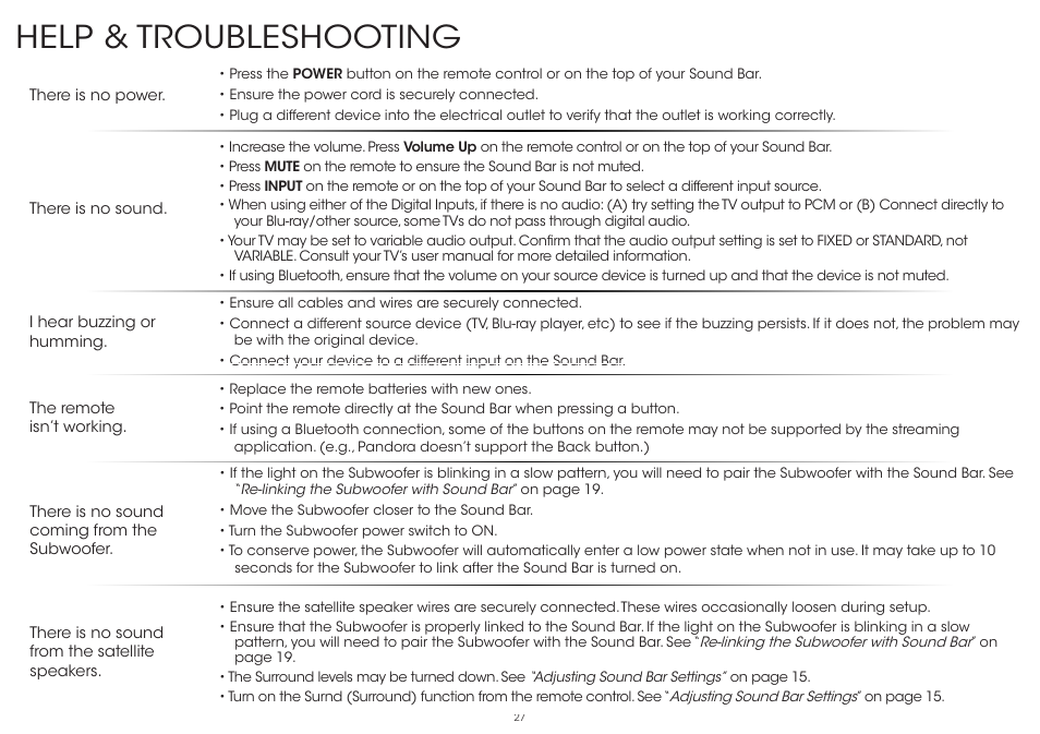 Help & troubleshooting | Vizio S4251w-B4 - Quickstart Guide User Manual | Page 27 / 32