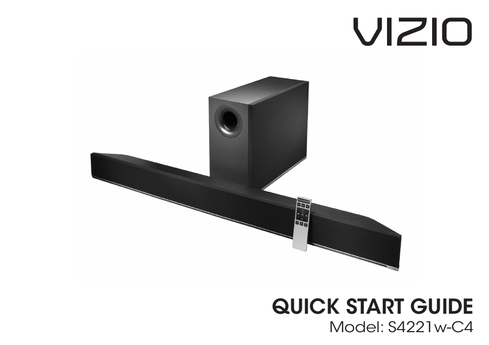 Vizio S4221w-C4 - Quickstart Guide User Manual | 32 pages