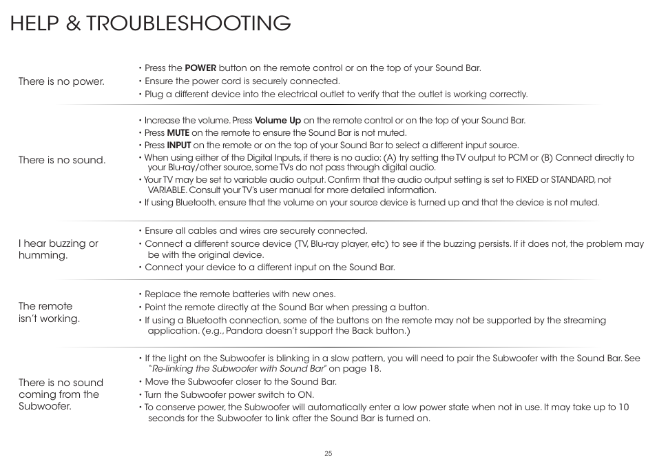 Help & troubleshooting | Vizio S4221w-C4 - Quickstart Guide User Manual | Page 25 / 32