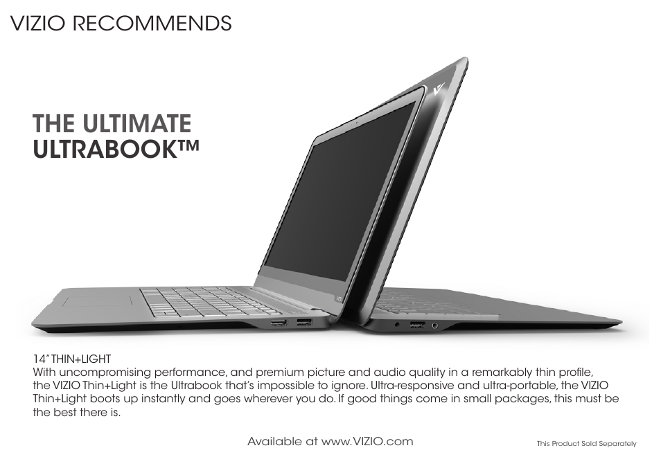 The ultimate ultrabook, Vizio recommends | Vizio S4221w-C4 - Quickstart Guide User Manual | Page 29 / 32
