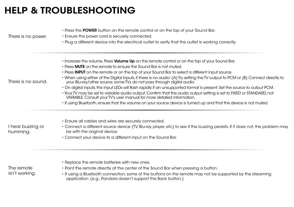 Help & troubleshooting | Vizio S2920w-C0R - Quickstart Guide User Manual | Page 20 / 24