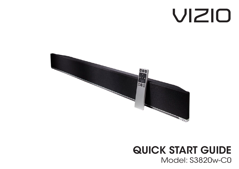 Vizio S3820w-C0 - Quickstart Guide User Manual | 24 pages