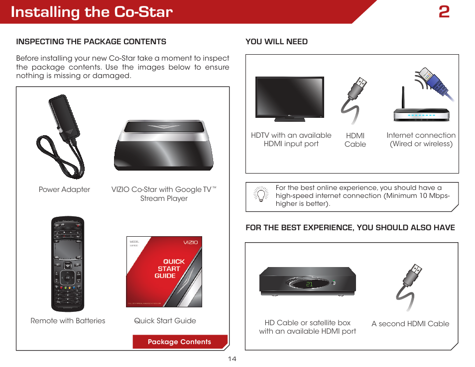 Installing the co-star | Vizio VAP430 - User Manual User Manual | Page 14 / 62