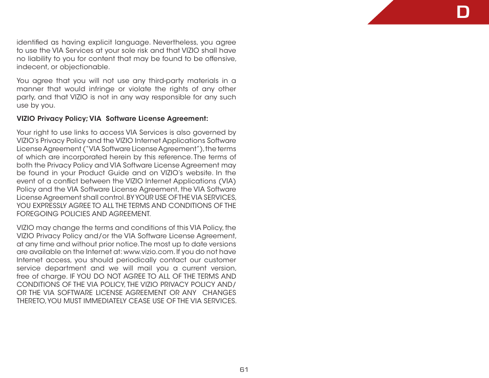 Vizio VAP430 - User Manual User Manual | Page 61 / 62