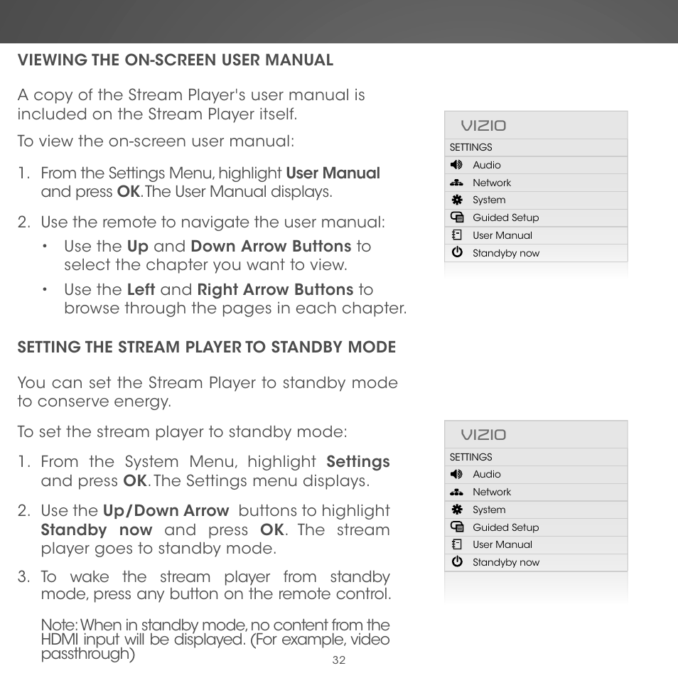 Vizio | Vizio Co-Star LT Stream Player - Quickstart Guide User Manual | Page 34 / 40