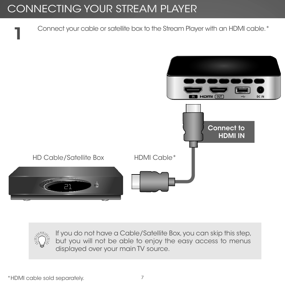 Connecting your stream player | Vizio Co-Star LT Stream Player - Quickstart Guide User Manual | Page 9 / 40