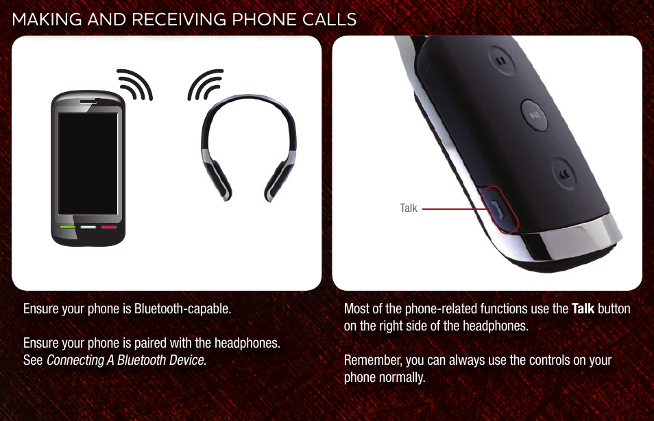 Making and receiving phone calls | Vizio XVTHB100 - Quickstart Guide User Manual | Page 10 / 16