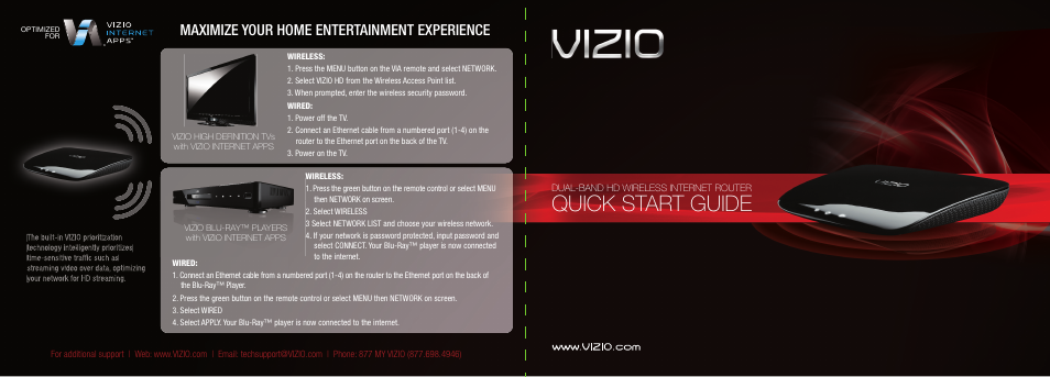 Vizio XWR100 - Quickstart Guide User Manual | 2 pages