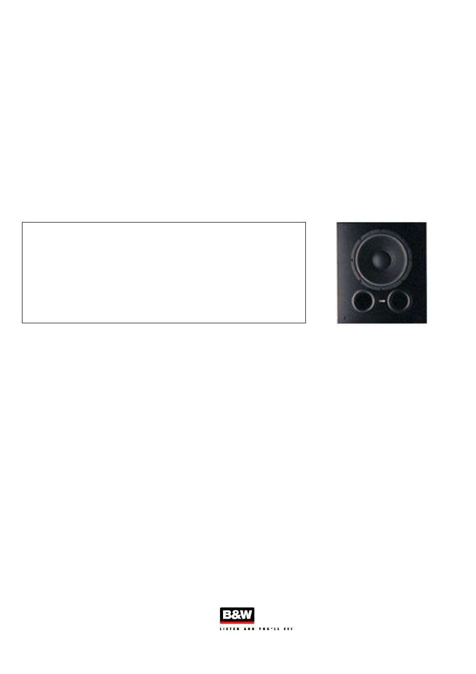 Bowers & Wilkins Active Subwoofer AS6 User Manual | 1 page