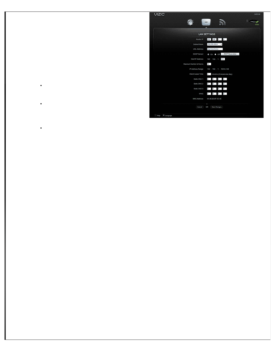 Firmware version | Vizio XWR100 - User Manual User Manual | Page 10 / 21