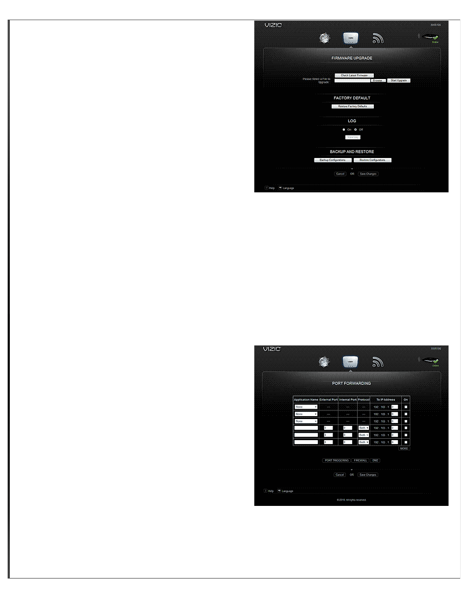 Firewall | Vizio XWR100 - User Manual User Manual | Page 11 / 21