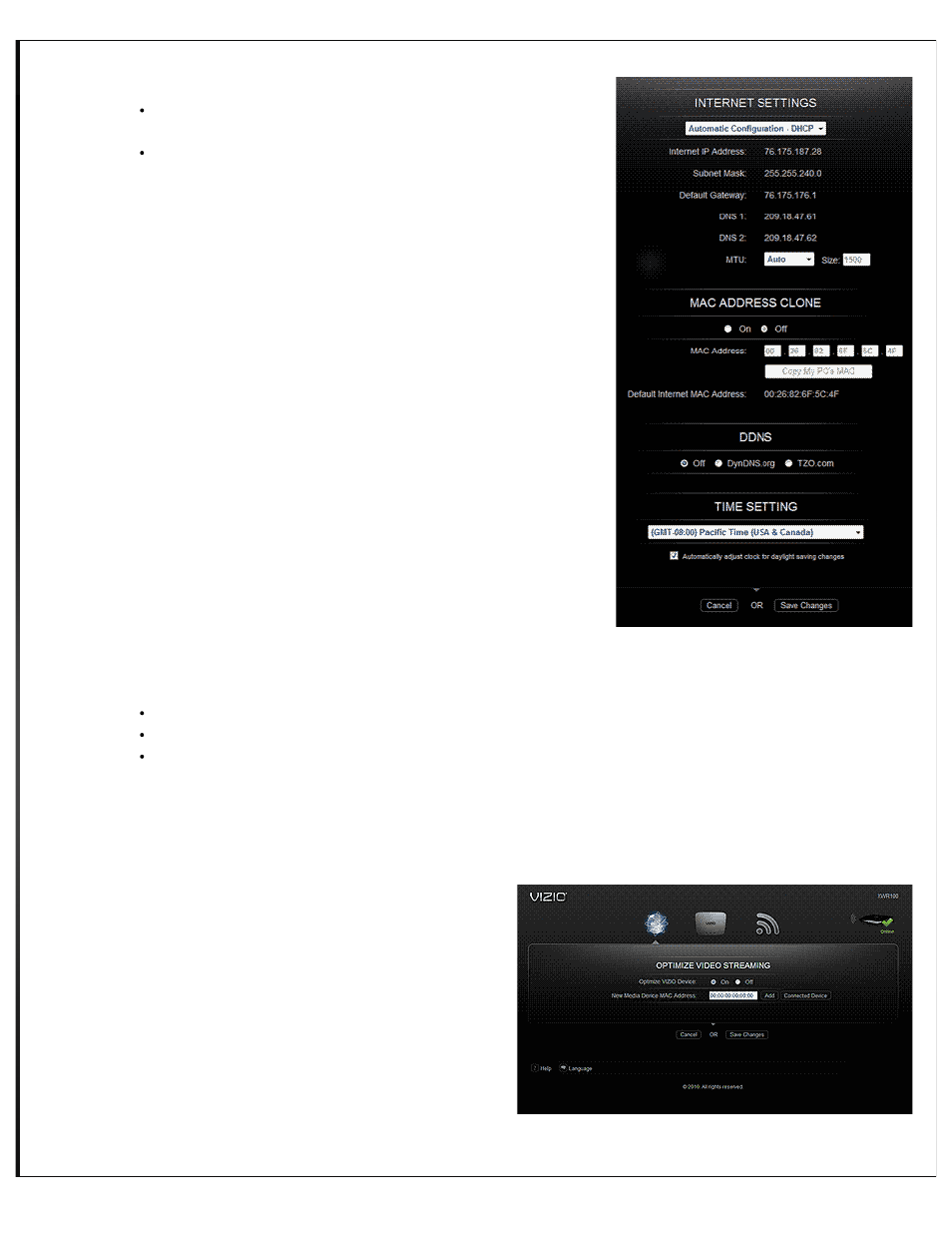 Optimize video streaming, Parental controls | Vizio XWR100 - User Manual User Manual | Page 8 / 21