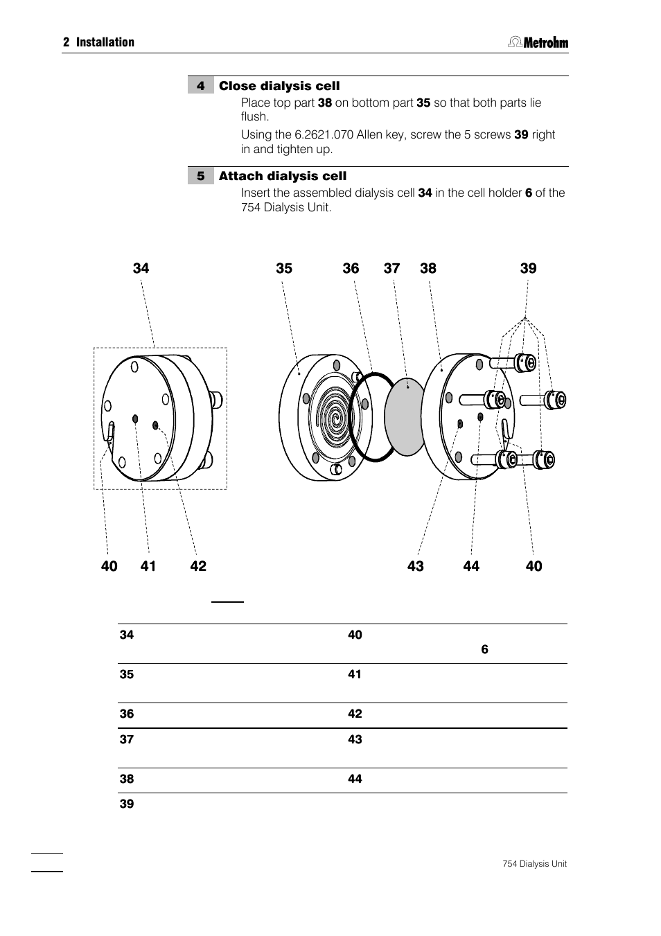 Metrohm 754 Dialysis Unit User Manual | Page 19 / 49