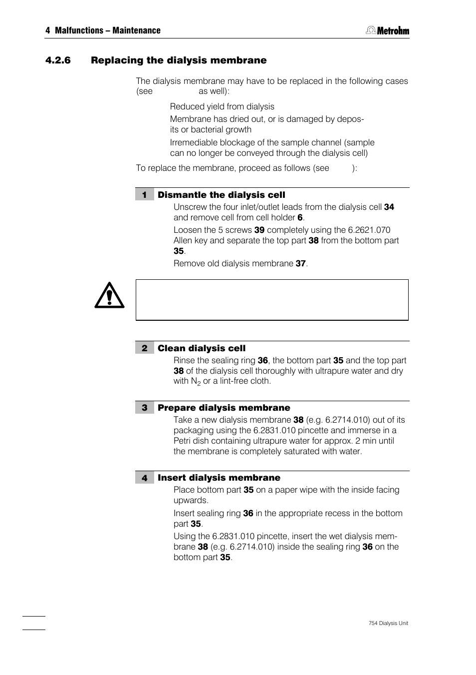 Metrohm 754 Dialysis Unit User Manual | Page 35 / 49