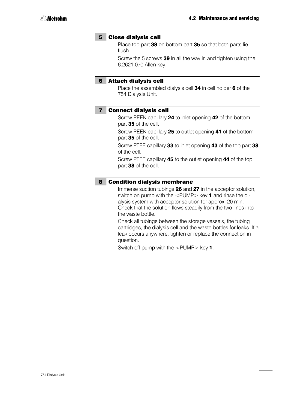 Metrohm 754 Dialysis Unit User Manual | Page 36 / 49