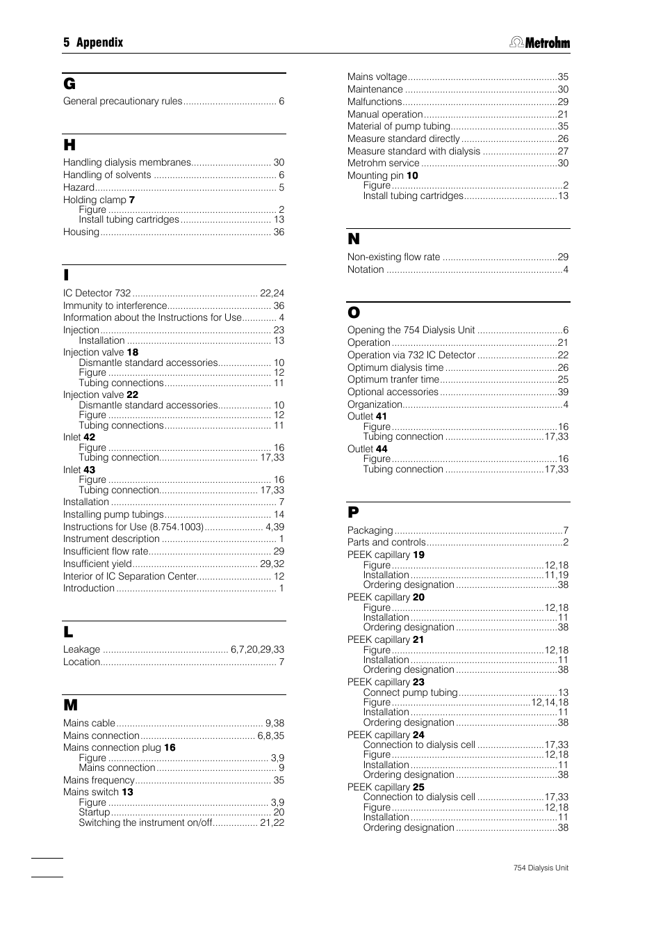 Metrohm 754 Dialysis Unit User Manual | Page 47 / 49