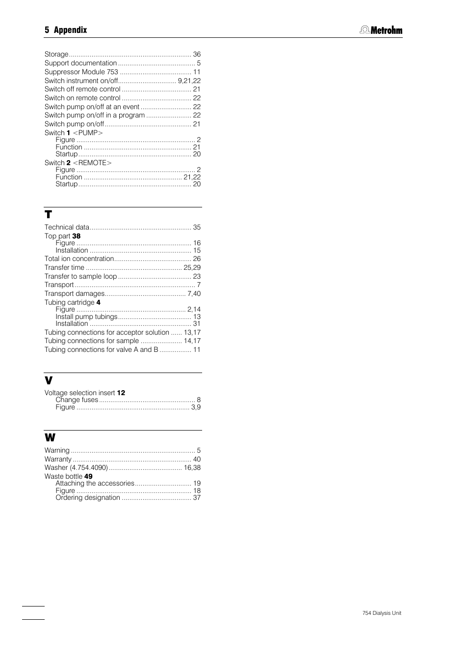 Metrohm 754 Dialysis Unit User Manual | Page 49 / 49