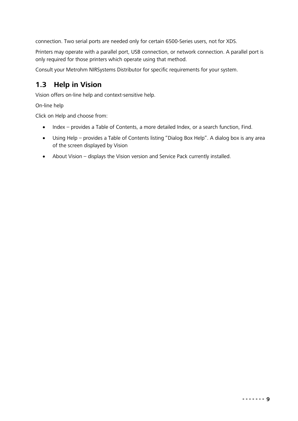 3 help in vision, Help in vision | Metrohm Vision Manual User Manual | Page 11 / 207