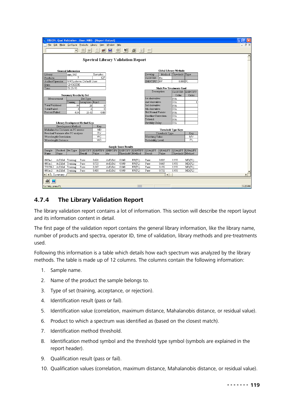 4 the library validation report, The library validation report | Metrohm Vision Manual User Manual | Page 121 / 207