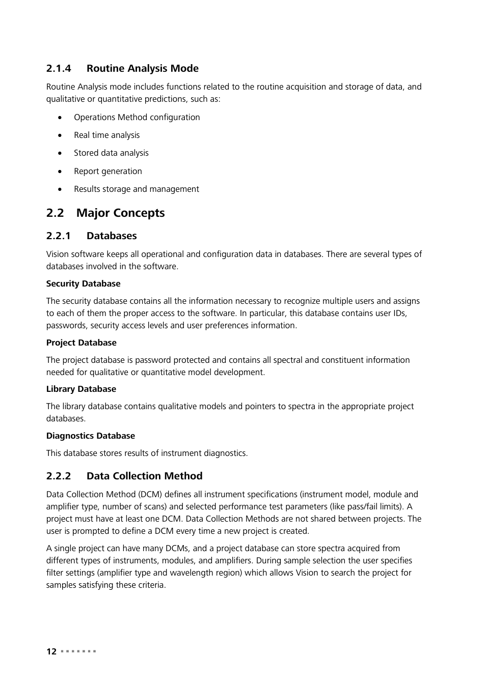 4 routine analysis mode, 2 major concepts, 1 databases | 2 data collection method, Routine analysis mode, Major concepts, Databases, Data collection method | Metrohm Vision Manual User Manual | Page 14 / 207