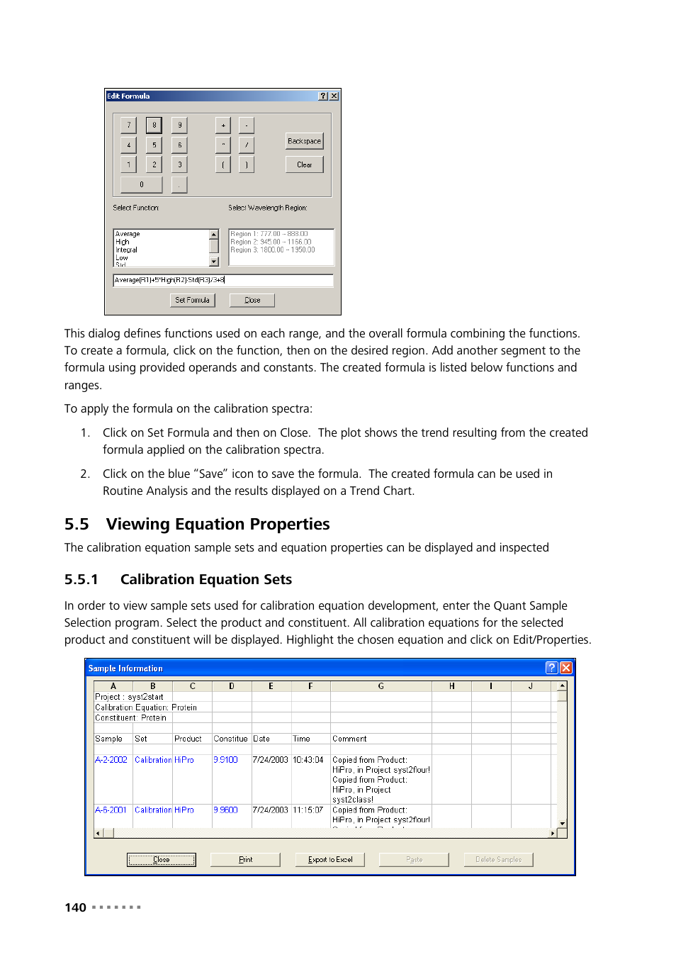 5 viewing equation properties, 1 calibration equation sets, Viewing equation properties | Calibration equation sets | Metrohm Vision Manual User Manual | Page 142 / 207