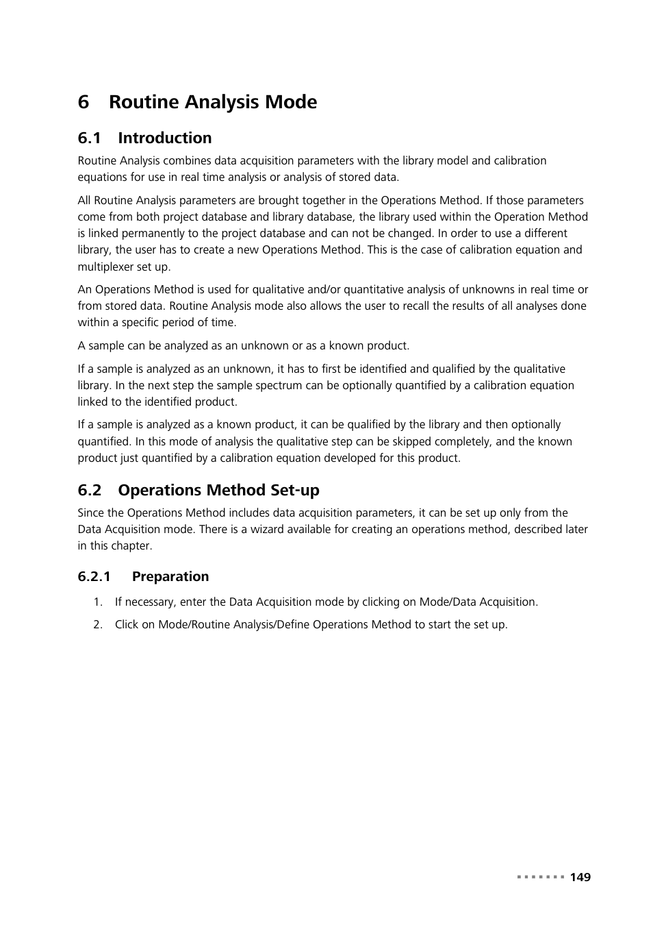 6 routine analysis mode, 1 introduction, 2 operations method set-up | 1 preparation, Routine analysis mode, Introduction, Operations method set-up, Preparation, 6routine analysis mode | Metrohm Vision Manual User Manual | Page 151 / 207