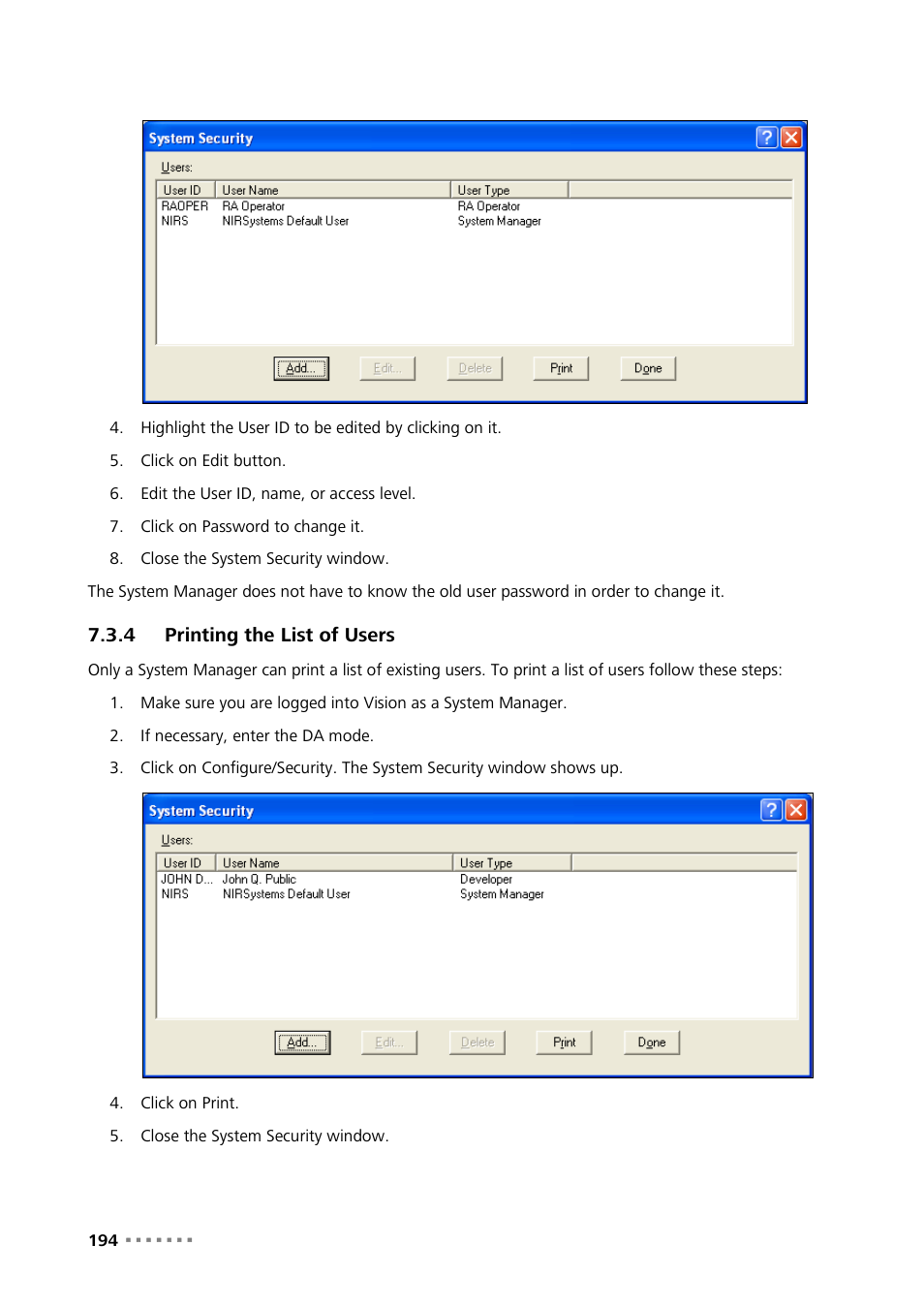 4 printing the list of users, Printing the list of users | Metrohm Vision Manual User Manual | Page 196 / 207