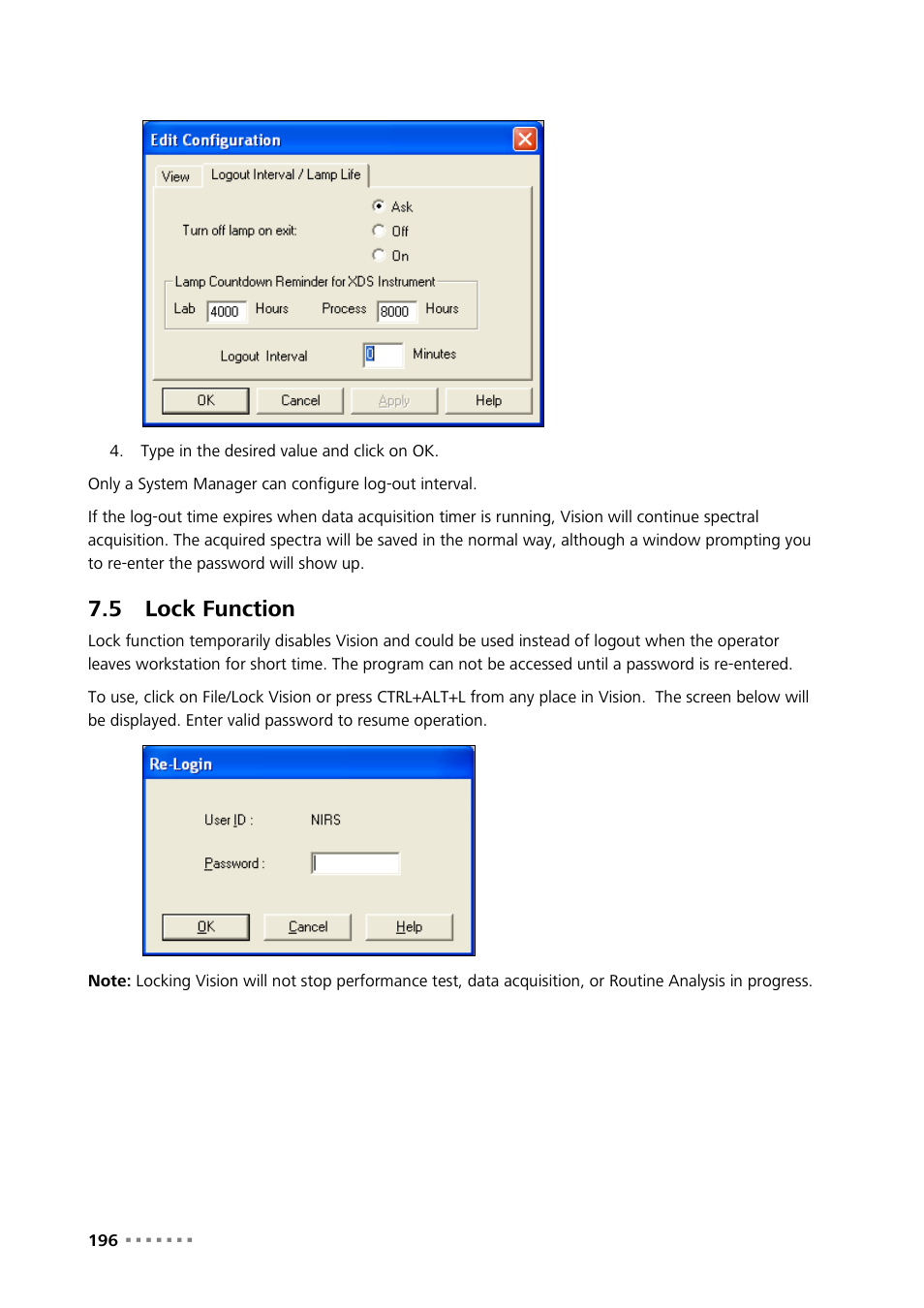 5 lock function, Lock function | Metrohm Vision Manual User Manual | Page 198 / 207
