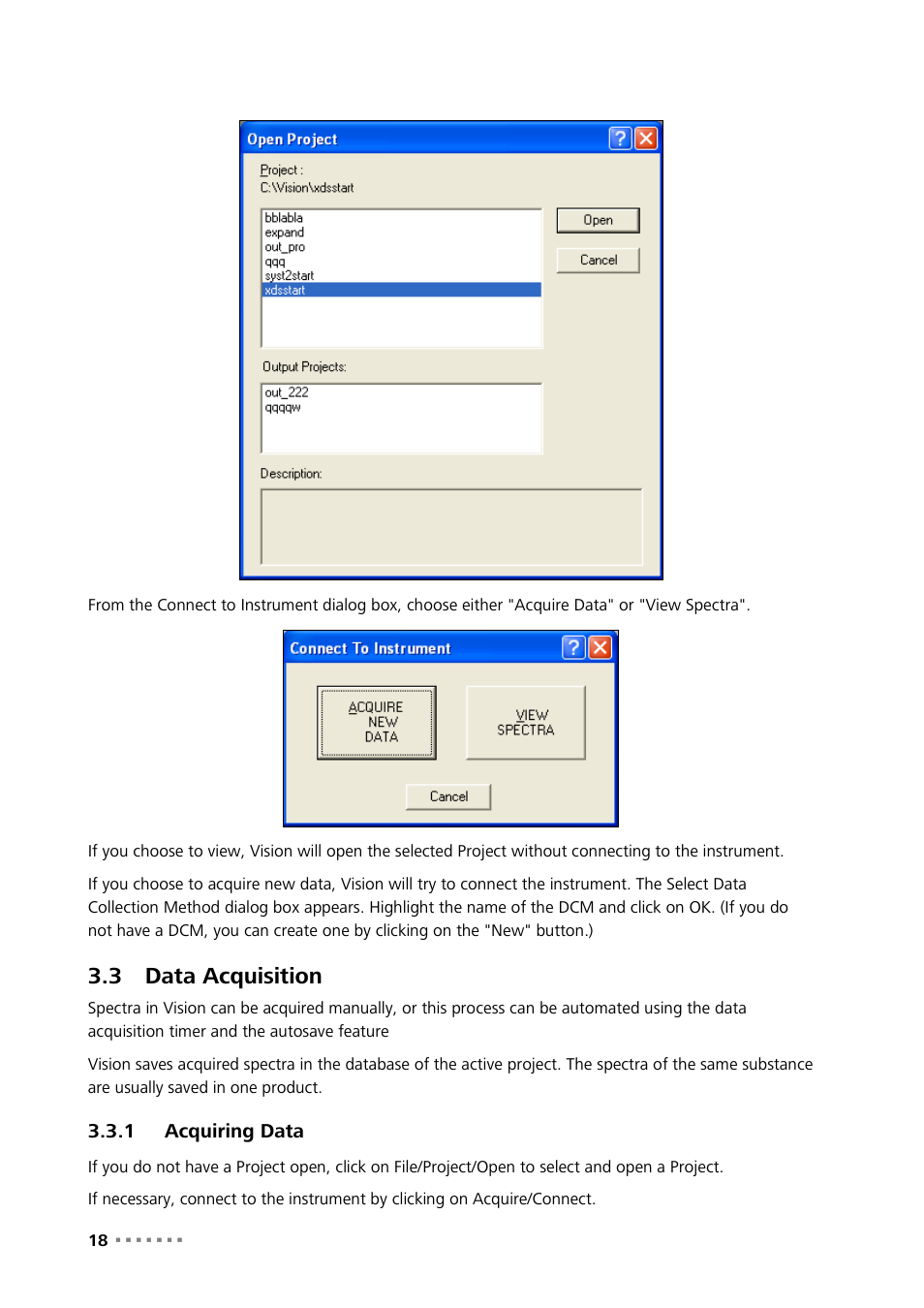 3 data acquisition, 1 acquiring data, Data acquisition | Acquiring data | Metrohm Vision Manual User Manual | Page 20 / 207