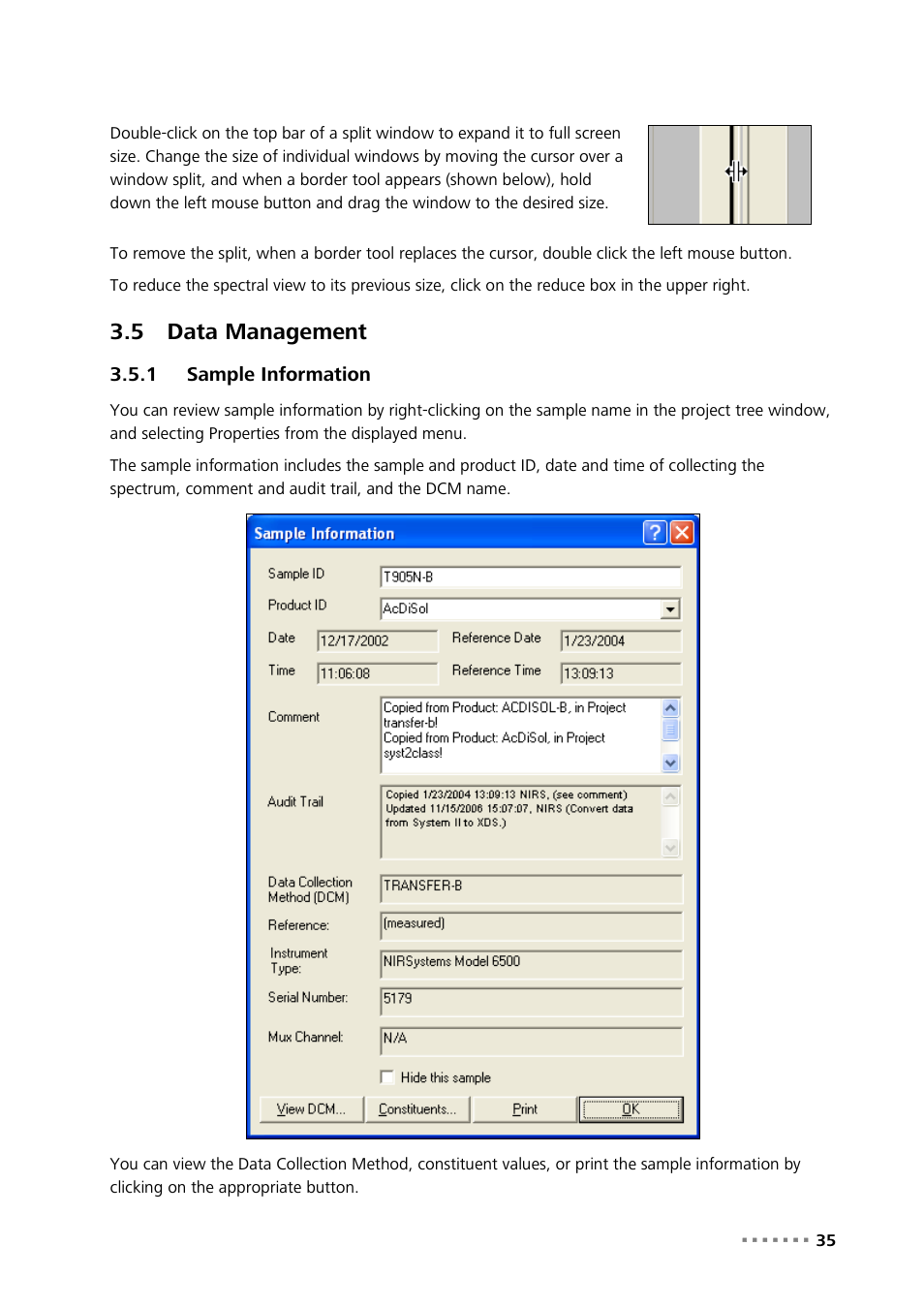 5 data management, 1 sample information, Data management | Sample information | Metrohm Vision Manual User Manual | Page 37 / 207