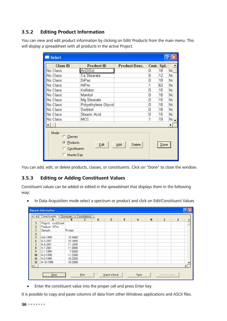 2 editing product information, 3 editing or adding constituent values, Editing product information | Editing or adding constituent values | Metrohm Vision Manual User Manual | Page 38 / 207