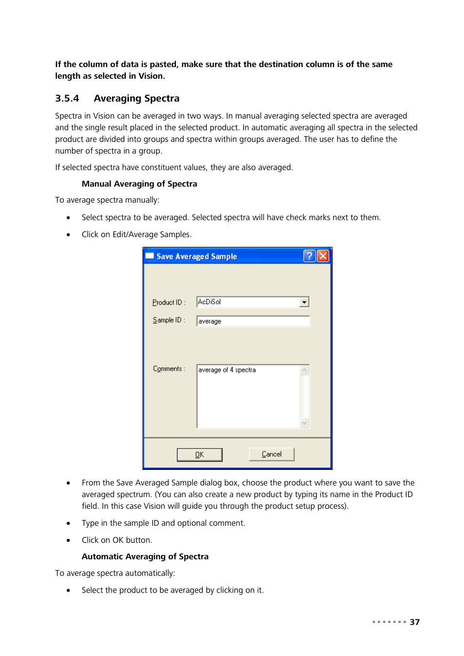 4 averaging spectra, Averaging spectra | Metrohm Vision Manual User Manual | Page 39 / 207