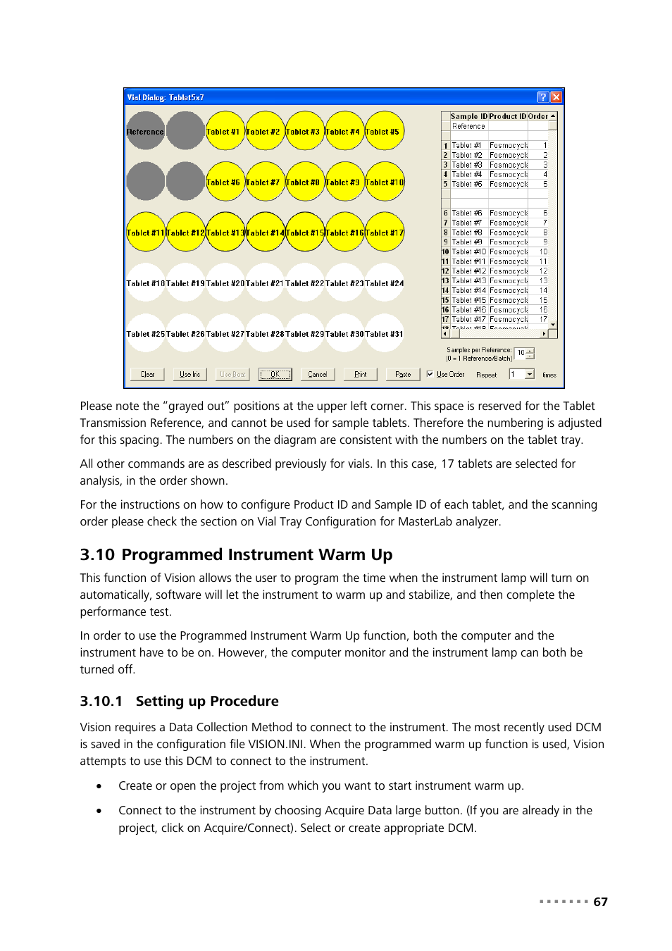 10 programmed instrument warm up, 1 setting up procedure, Programmed instrument warm up | Setting up procedure | Metrohm Vision Manual User Manual | Page 69 / 207