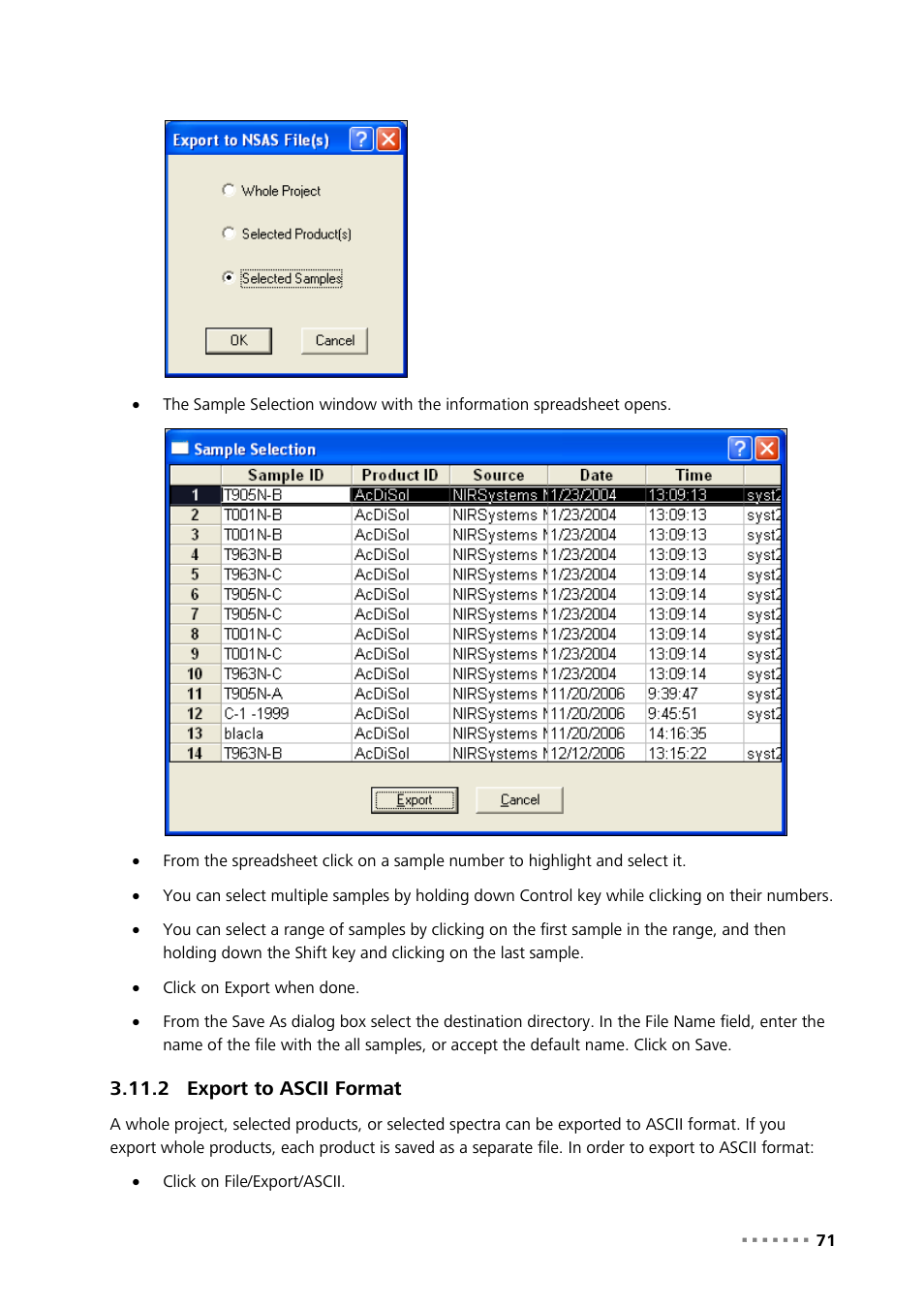 2 export to ascii format, Export to ascii format | Metrohm Vision Manual User Manual | Page 73 / 207