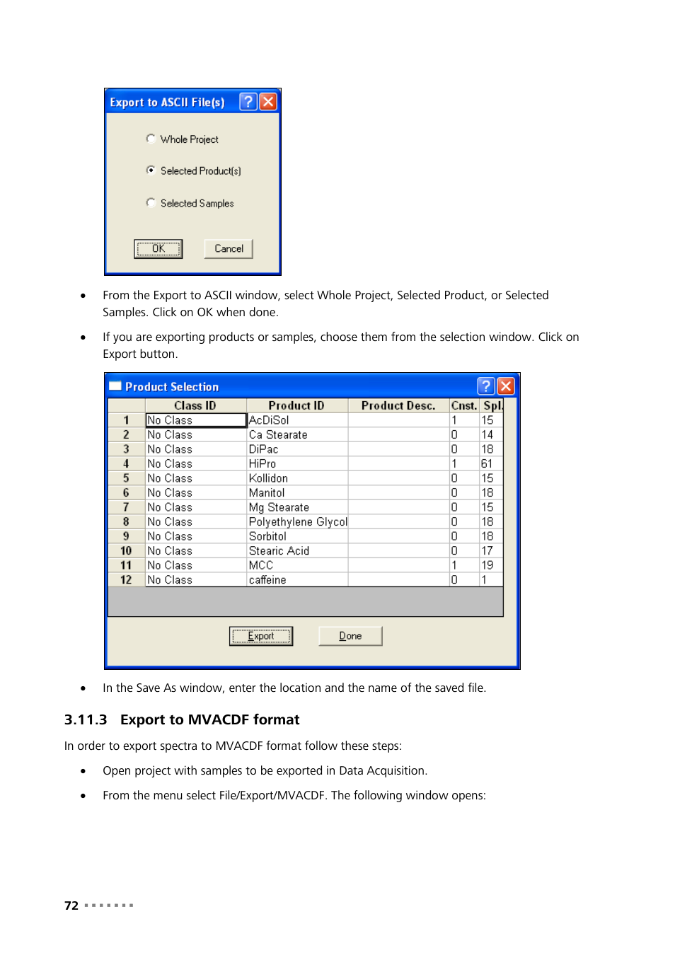 3 export to mvacdf format, Export to mvacdf format | Metrohm Vision Manual User Manual | Page 74 / 207