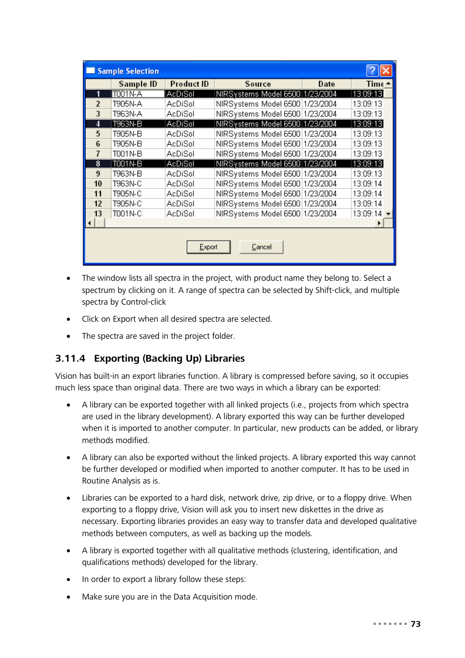 4 exporting (backing up) libraries, Exporting (backing up) libraries | Metrohm Vision Manual User Manual | Page 75 / 207