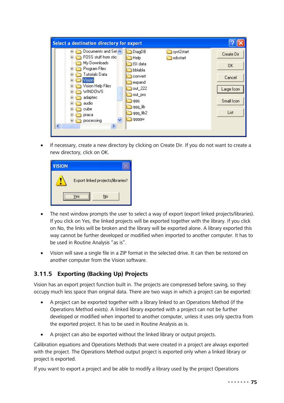 5 exporting (backing up) projects, Exporting (backing up) projects | Metrohm Vision Manual User Manual | Page 77 / 207