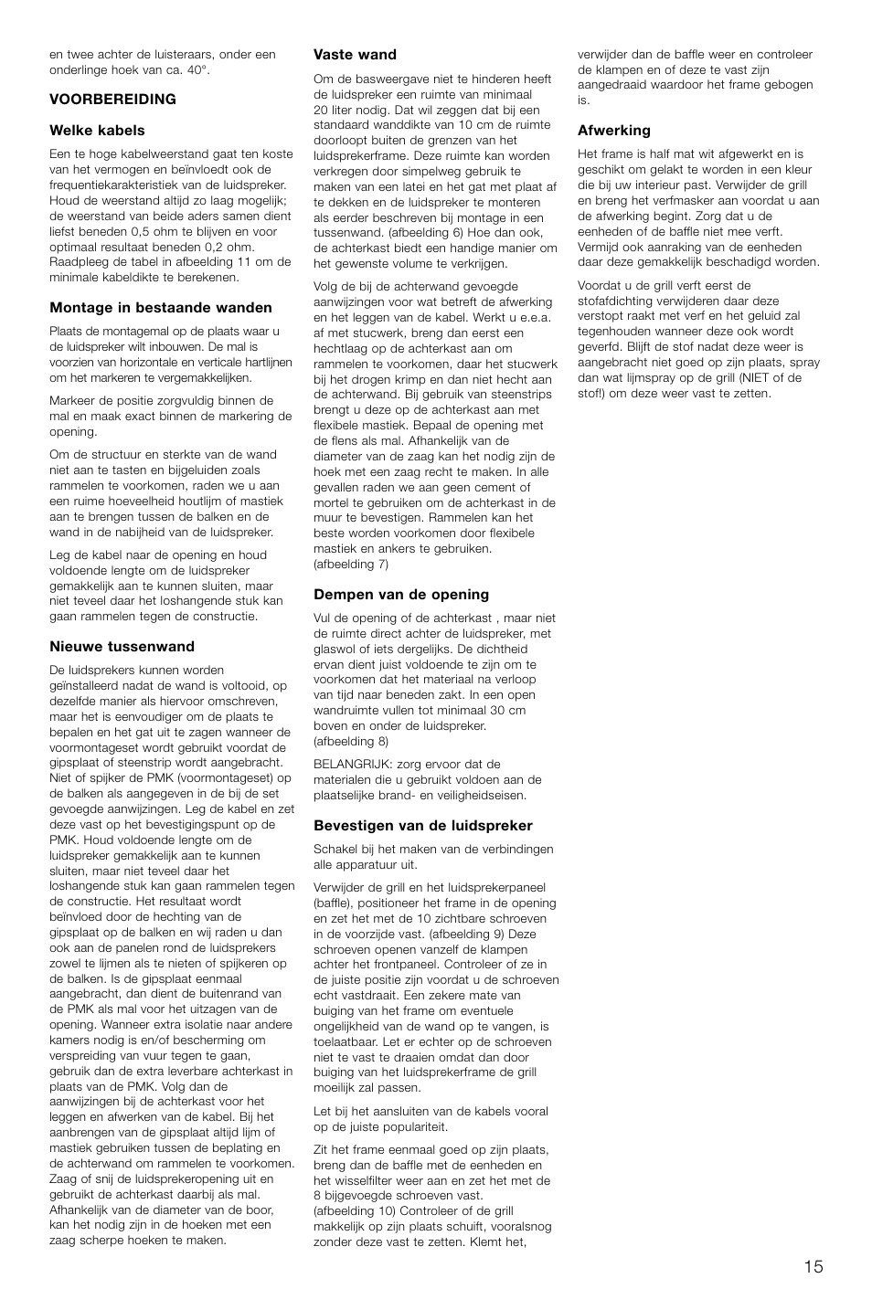 Bowers & Wilkins CWM-LCR8 User Manual | Page 18 / 35