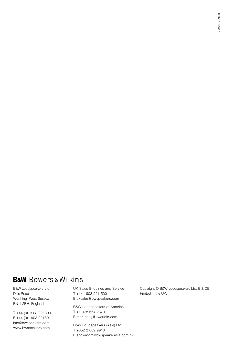 Bowers & Wilkins CWM-LCR8 User Manual | Page 35 / 35