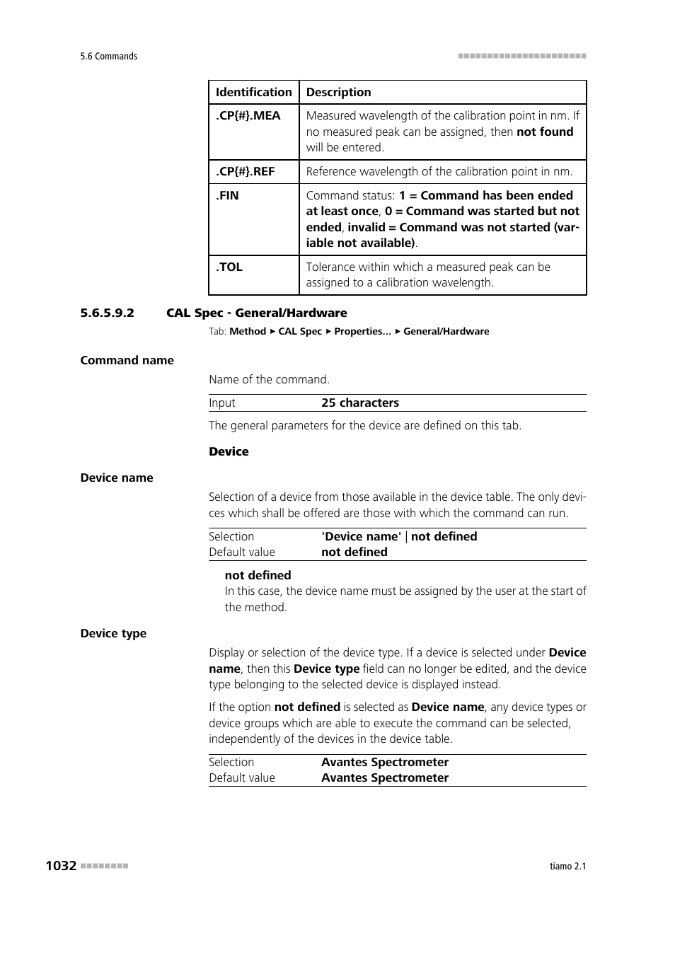 2 cal spec - general/hardware | Metrohm tiamo 2.1 Manual User Manual | Page 1046 / 1532