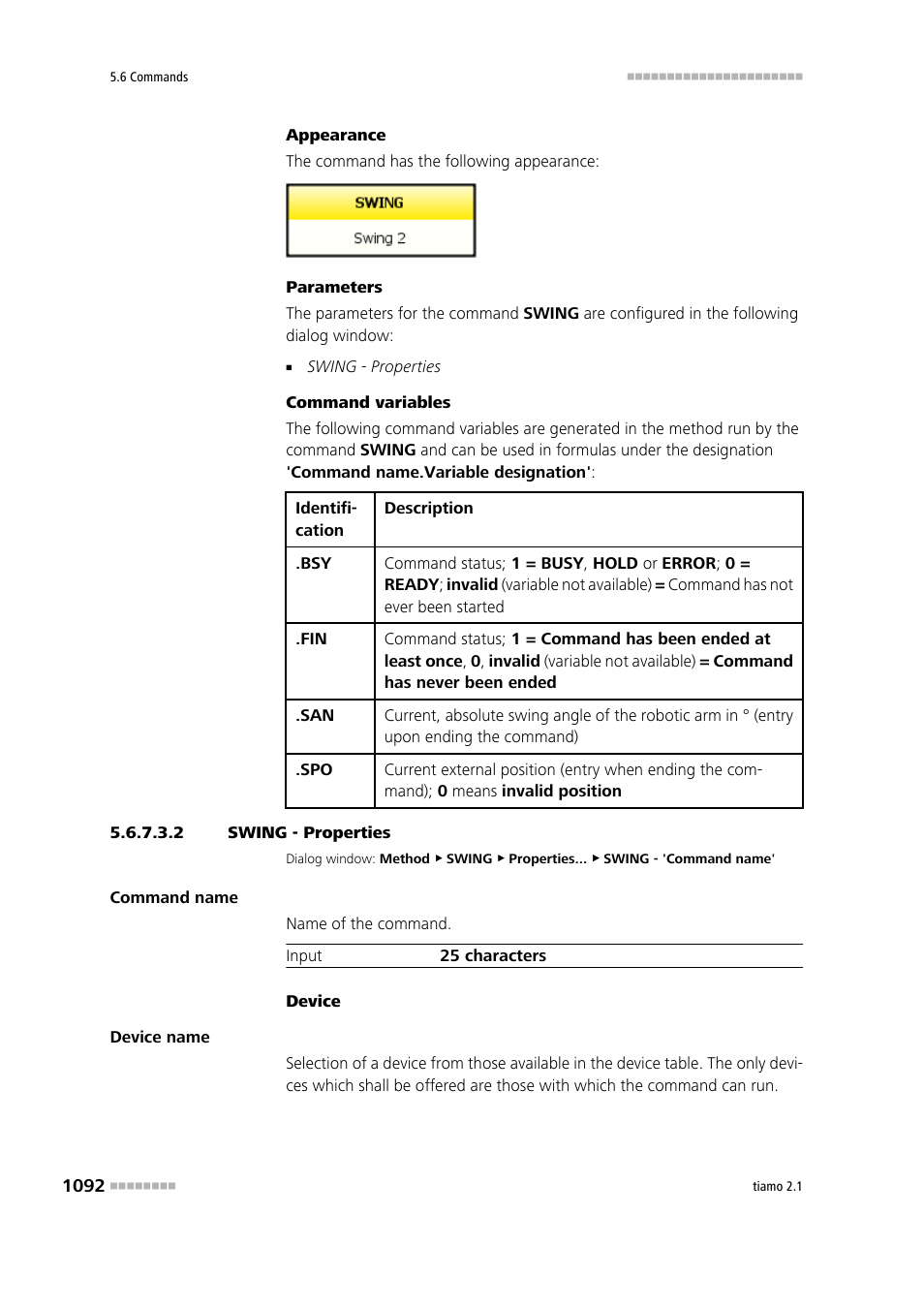 2 swing - properties | Metrohm tiamo 2.1 Manual User Manual | Page 1106 / 1532