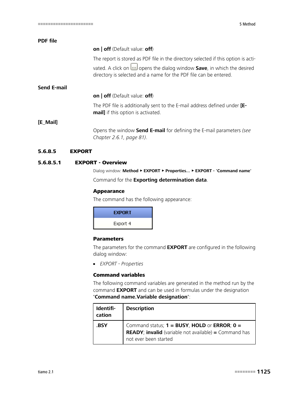 5 export, 1 export - overview, Export | Export - overview | Metrohm tiamo 2.1 Manual User Manual | Page 1139 / 1532