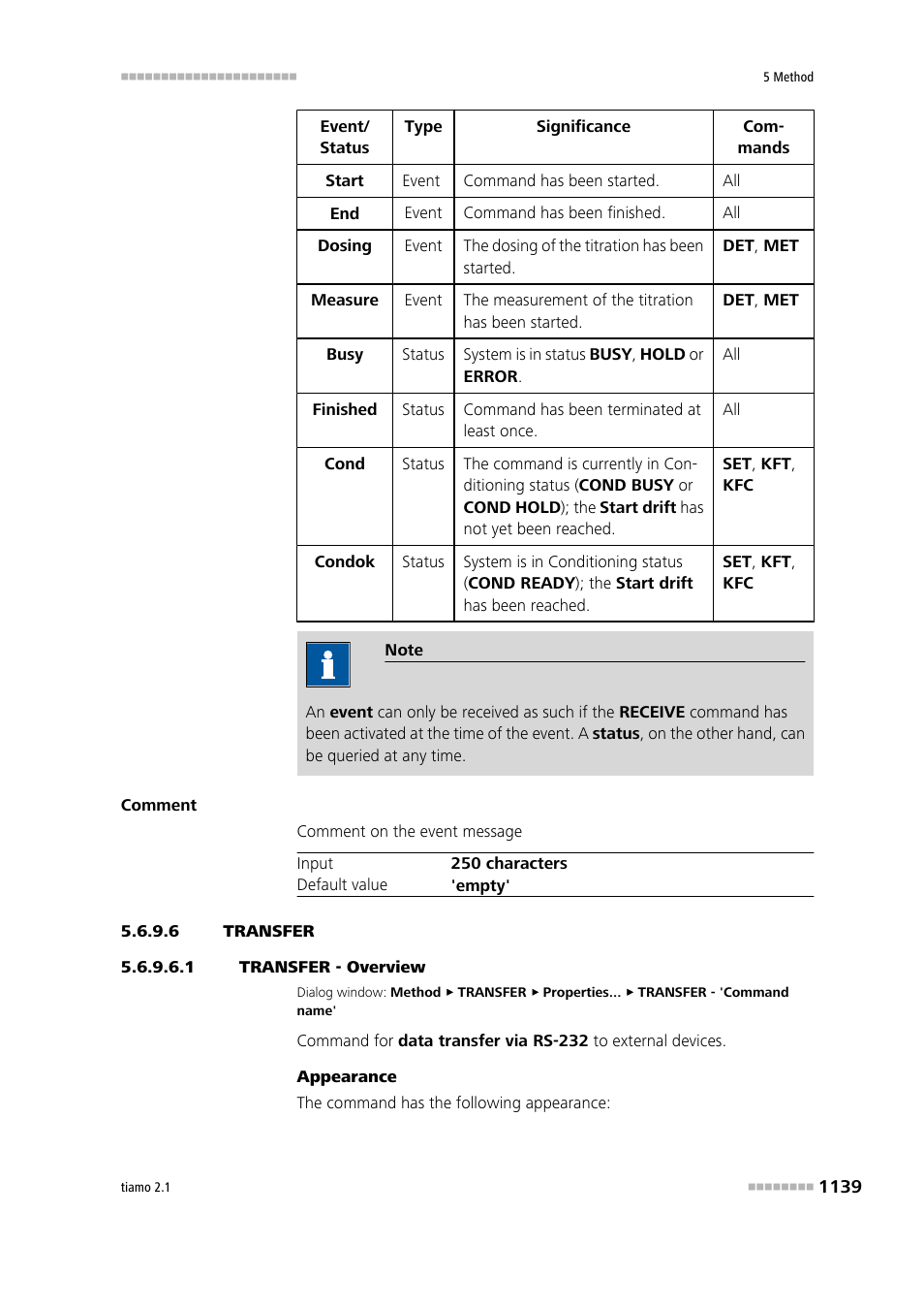 6 transfer, 1 transfer - overview, Transfer | Metrohm tiamo 2.1 Manual User Manual | Page 1153 / 1532