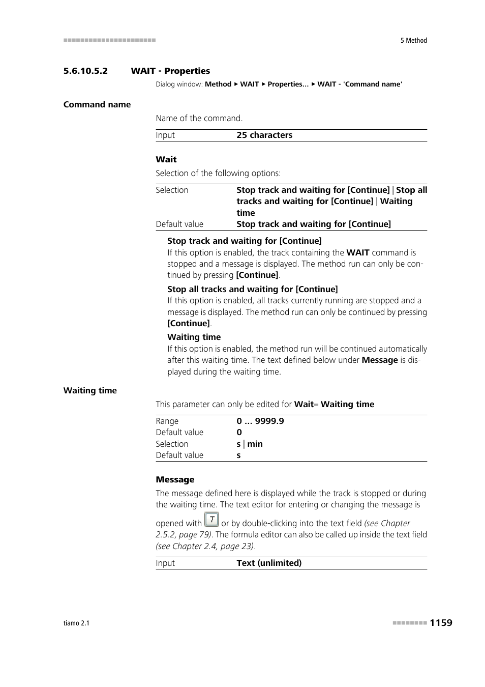 2 wait - properties | Metrohm tiamo 2.1 Manual User Manual | Page 1173 / 1532